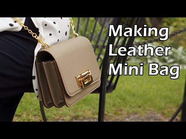 68 [Leather Craft] Making Leather Mini handbag / [가죽공예] 미니 핸드백 만들기 / FREE PATTERN