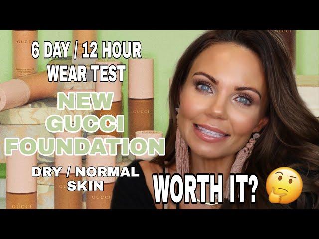 NEW GUCCI NATURAL FINISH FOUNDATION | 6 DAY - 12 HR WEAR TEST | DRY NORMAL SKIN