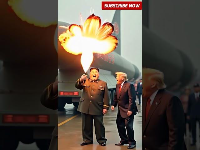 Kim Jong Un ignites a missile and Trump laughs stupidly | AI meme video  #ai #trump #shorts