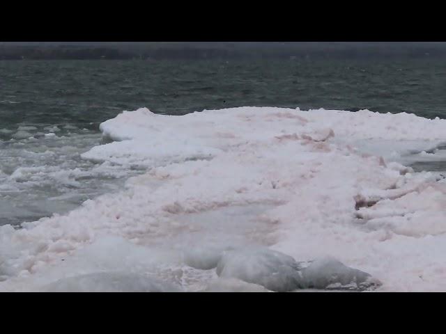 The cool sounds of icy waves on Lake Superior