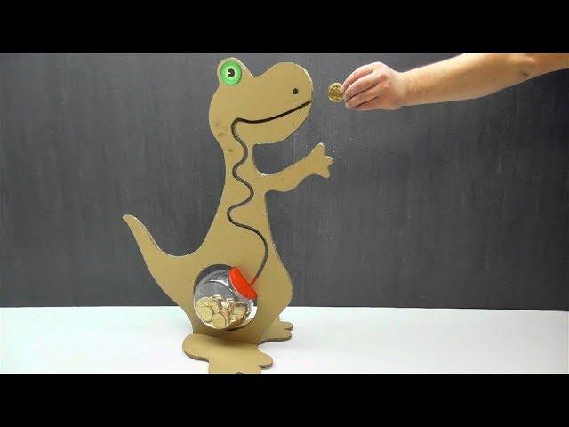 How to Make Coin Bank Dino Coin piggy bank at home