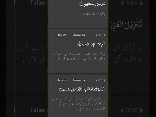 Surat Yaseen Ayat No#1-6 Urdu Translation #quran #qurantranslation #viral #ownvoice #ramazan#shorts