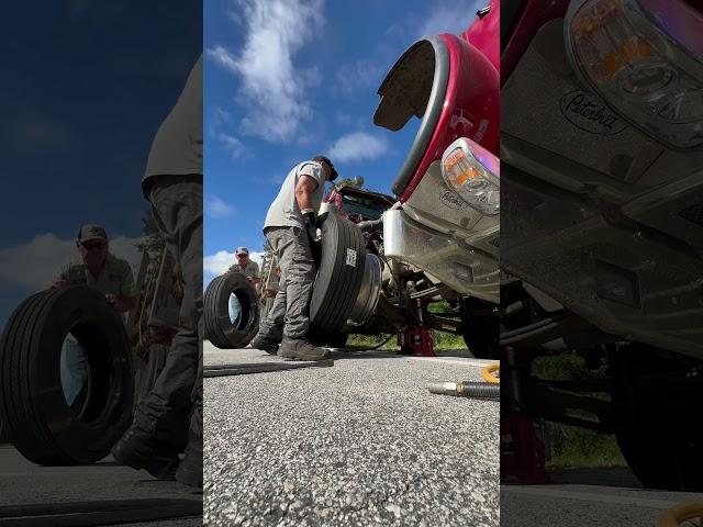 Man it had to be the expensive tire  #mechanic #fieldtech #trucking #blowout #safetyfirst #diy