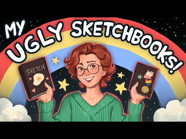 sketchbook tour: struggling with art, unfinished ideas, and lots of figure drawing