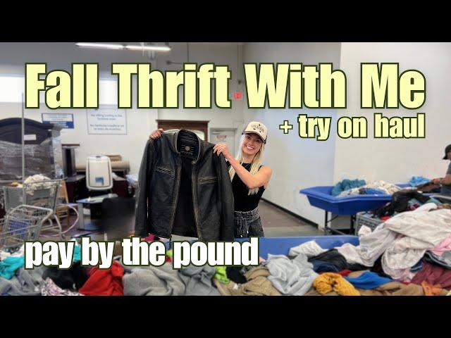 Thrift With Me at the Goodwill Outlet | Fall Staples, Vintage Finds, & Home Decor + Try-On Haul!