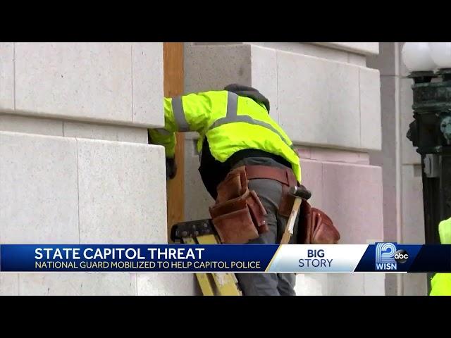 Windows at State Capitol boarded up