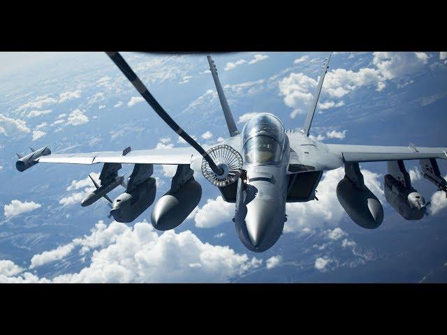 EA-18G midair refueling from a KC-135 tanker