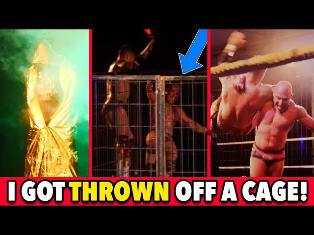 I Got Thrown Off A Steel Cage Through A Table! | Simon Miller Wrestling Match!