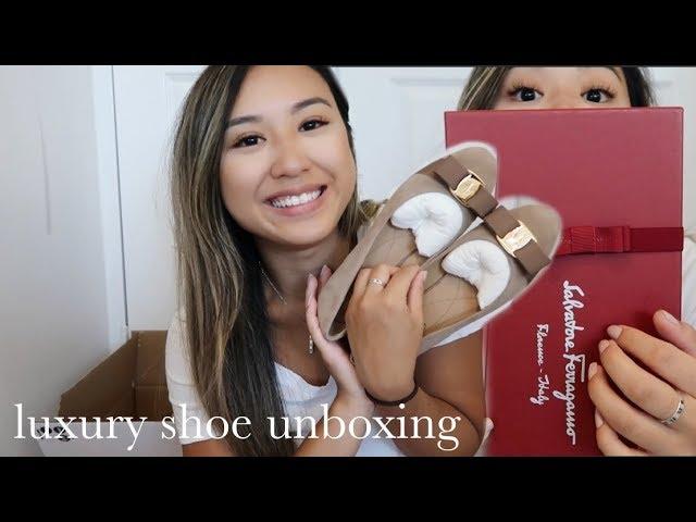 LUXURY SHOE UNBOXING | SALVATORE FERRAGAMO VARINA FLATS | heycarmen