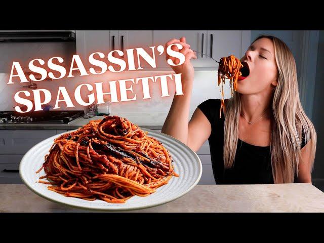 Assassin's Spaghetti (UNLIKE ANY PASTA YOU'VE EVER TRIED!) | Cooking, Talking, Mukbang!