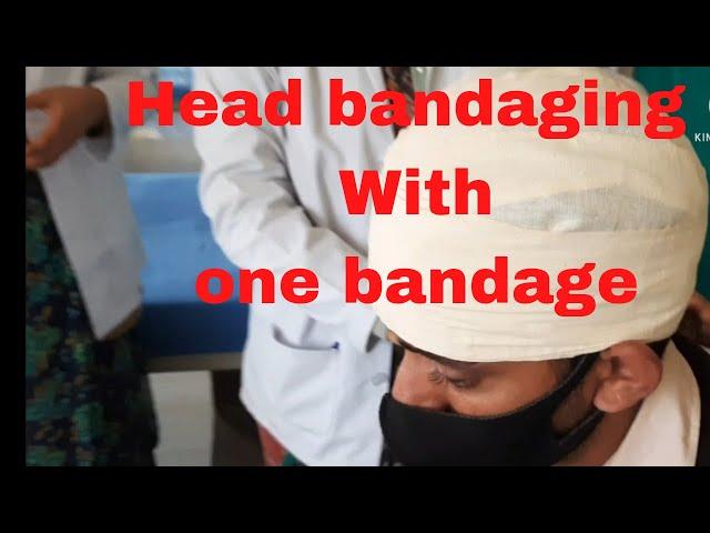 Head bandaging with one bandage by PC nursing procedure