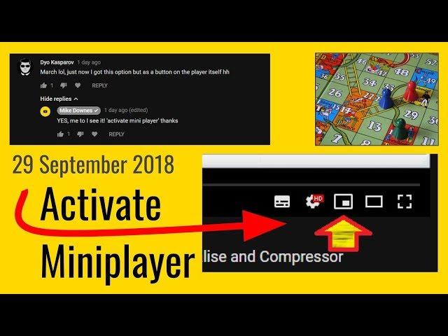 YouTube Desktop Mini Player NEW Oct 18 Activate Mini Player Button Demo