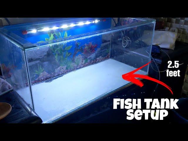 Aquarium : first time setup | Aquarium Decoration Ideas (with hiding place)