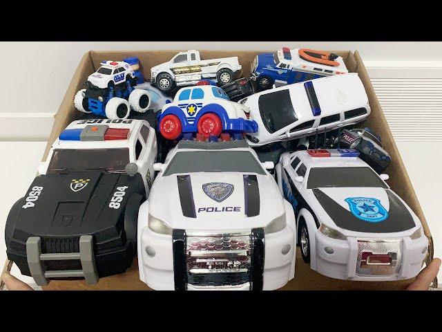 A Box Full of Police Cars Mini Car Lined Up Checked One by One Run on a Slope to the  Police Station