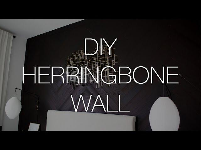 DIY Wood Herringbone Wall