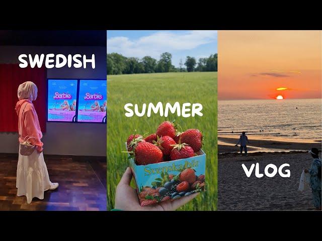 summer week in my life in SWEDEN vlog | strawberry picking, cinema, grilling, hockey