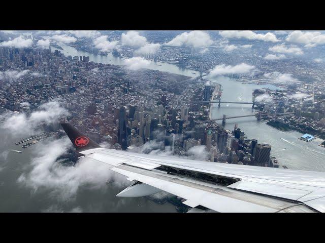 Scenic approach to LaGuardia Airport - Air Canada 728 YUL-LGA  - 10 July 2023 - Airbus A220-300