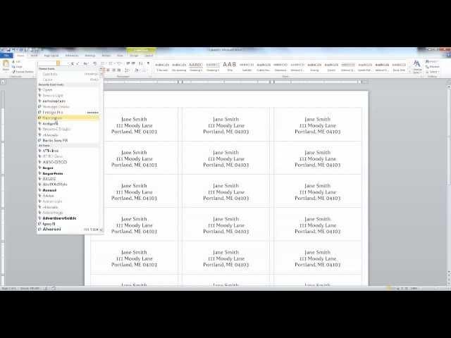 How to create labels in Word