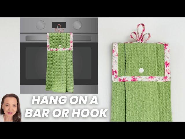  Hanging Tea Towel with Double Fold Bias Binding | Easy DIY Sewing Project 