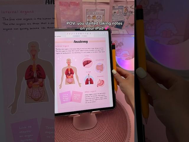 iPad note taking in pink 🩷️ take notes with me | notability app | aesthetic digital notes