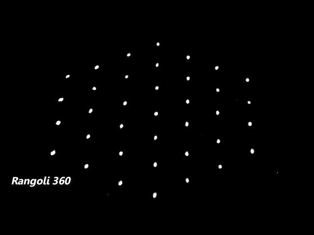Karthikai Deepam Rangoli with 7X4 dots #12 | Karthika masam Muggulu | Easy Rangoli | Rangoli 360