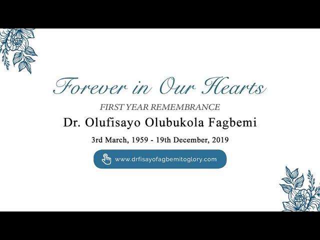 First year remembrance service for Late Dr. Olufisayo Fagbemi