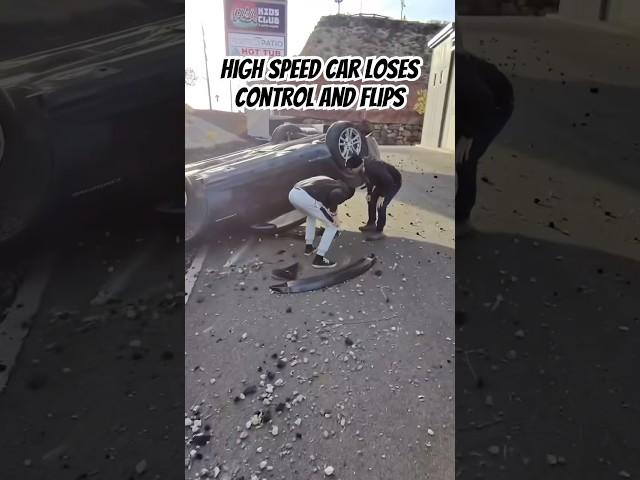 High Speed Car Loses Control And Flips #cars #shorts