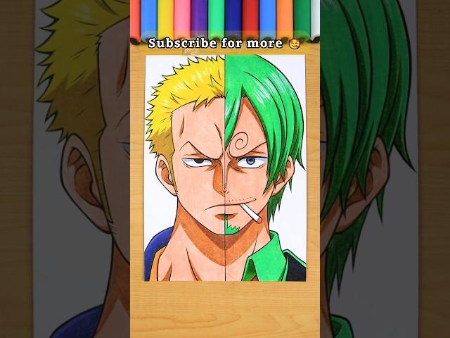 COLOR SWAP  Zoro X Sanji - One Piece || Part 2 #shorts #drawing #demonslayer