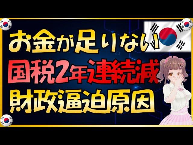 お金が足りない‼️国税が2年連続減な韓国財政逼迫の警鐘を鳴らす原因とは？【韓国経済・韓国財政】