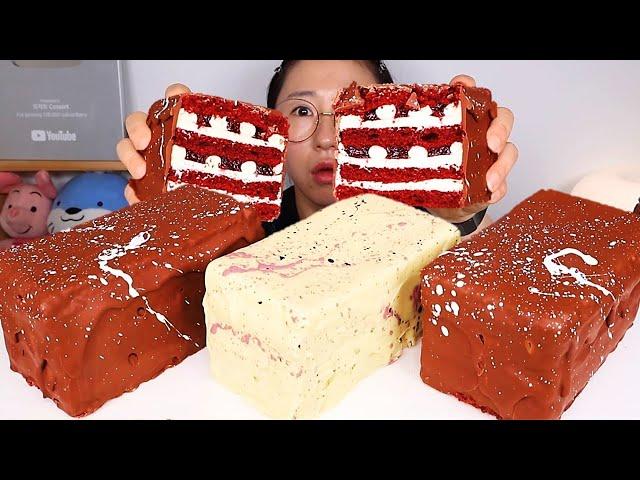 SUB) Turkiye brick cake Eating Show. Dessert Mukbang