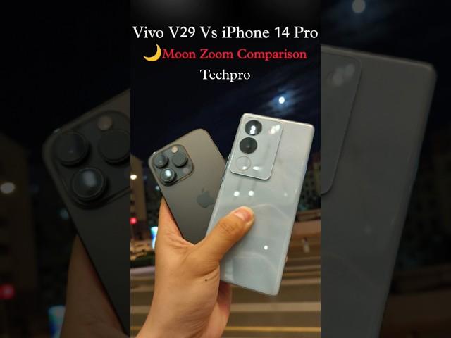Vivo V29 Vs iPhone 14 Pro  Moon Zoom Comparison #shorts #vivov29 #moonzoom #iphone14pro #ytshorts