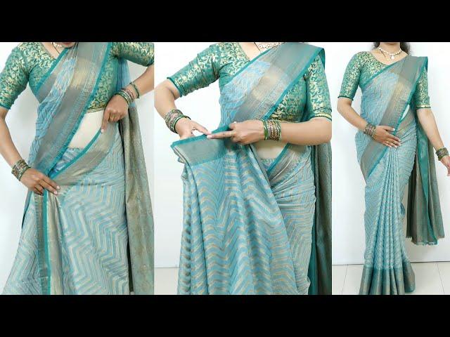 Beginners saree draping tutorial | easy saree draping with perfect pleats | sari draping idea