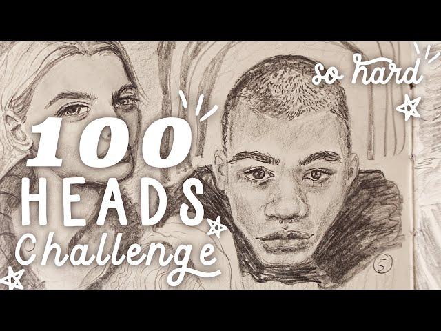 100 Heads Challenge is SO HARD!  (Beginner 1-10 // Graphite Portrait Techniques)