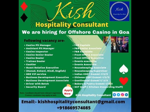 Jobs In Casino #jobs #casino #hiring #hiringnow #kish #KishHospitalityConsultant #Panjim #goa