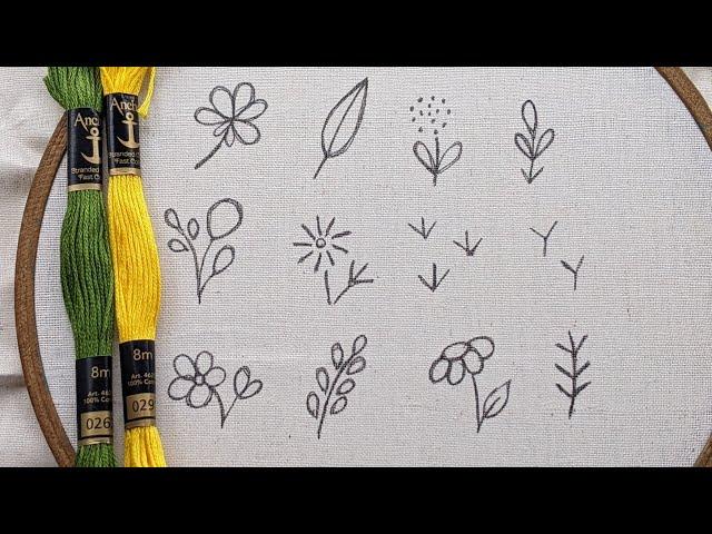 VERY VERY EASY LITTLE FLOWERS EMBROIDERY FOR BEGINNERS/5 MINUTE EMBROIDERY DESIGNS