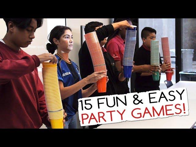 15 Fun & Easy Party Games For Kids And Adults (Minute to Win It Party)