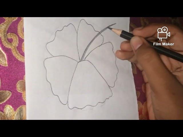 easy hibiscus darwing in circle , LRG LIFESTYLE ( arts and crafts)