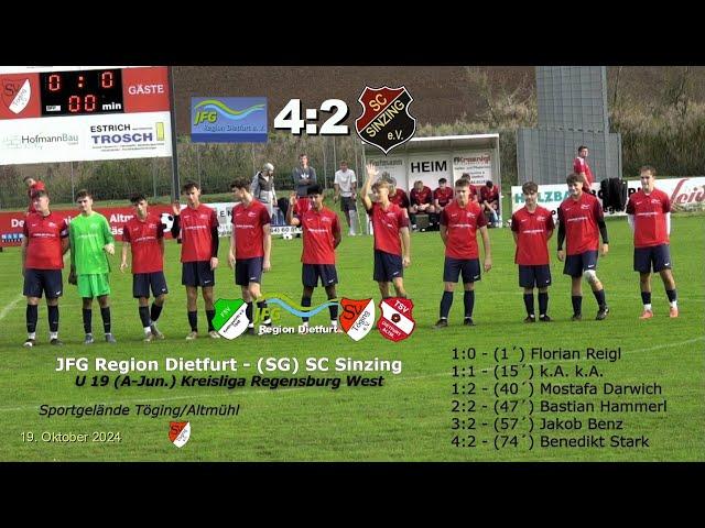 JFG Region Dietfurt – (SG) SC Sinzing 4:2 - U 19 (A-Jun.) Kreisliga Regensburg West