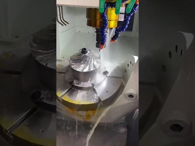 The original speed of machining impellers on 5-axis machines.#cnc #cncmachine #cncmachining #5axis