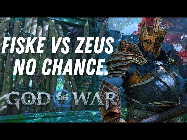 Fiske Boss Fight with Zeus Armor / GMGOW / NG++ / No Damage / God of War Ragnarök