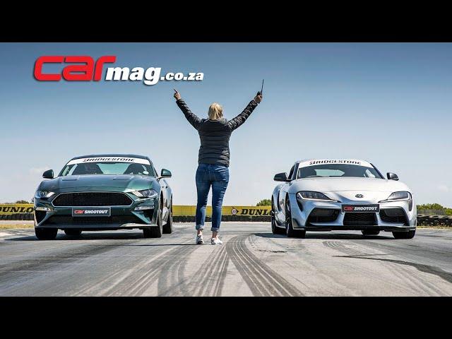 DRAG RACE: Ford Mustang 5,0 V8 Bullitt vs Toyota GR Supra