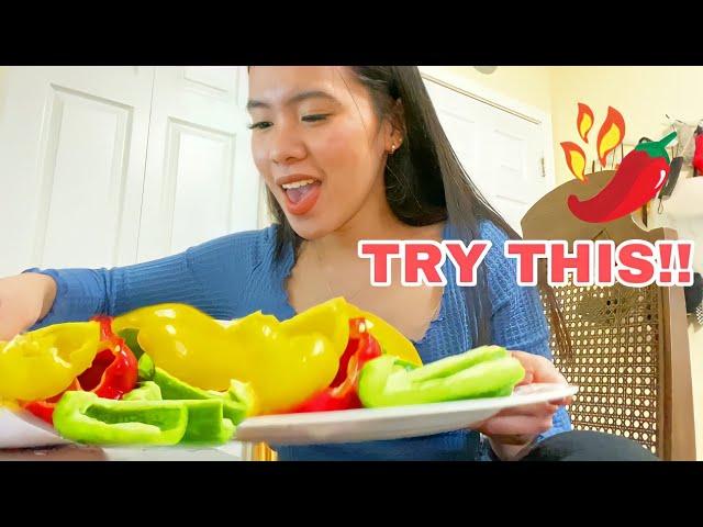 ASMR!!! BELL PEPPER & CREAM CHEESE!!