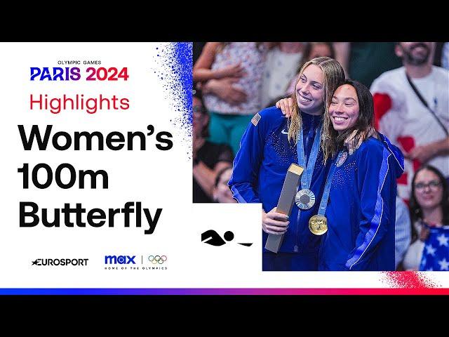 USA's Torri Huske & Gretchen Walsh finish 1-2 in 100M butterfly at Paris Olympics  | #Paris2024