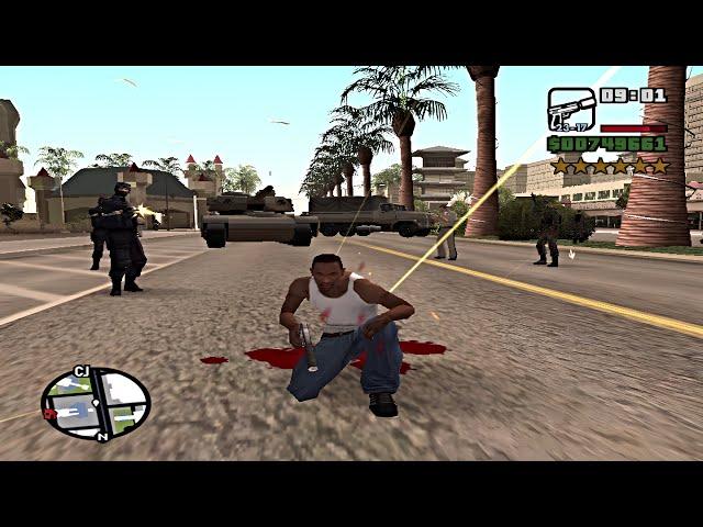 GTA San Andreas 100% 6 Wanted Stars Full Game