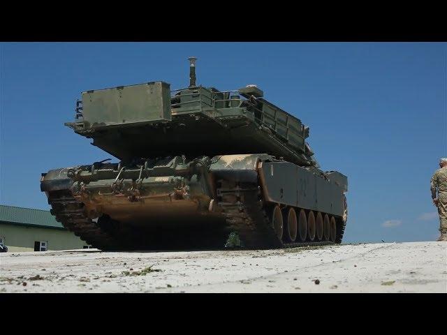 US Military On Load M1 Abrams Tanks on Rail
