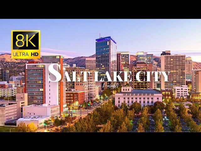 Capital of Utah, Salt Lake City  USA in 8K ULTRA HD 60FPS Video by Drone