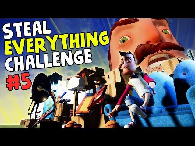 BEST GLITCH IN HELLO NEIGHBOR | Hello Neighbor Beta 3 - Steal Everything Challenge #5