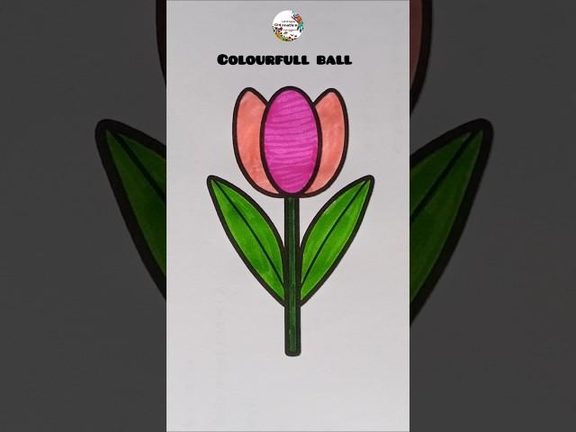 flower drawing | colour with flowers #color #kids #flowers #drawing #short #shorts