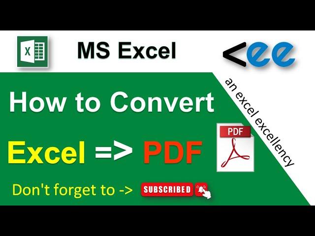 How To Convert Excel To PDF? // Convert Excel File To PDF File \\ Save Excel File into PDF File