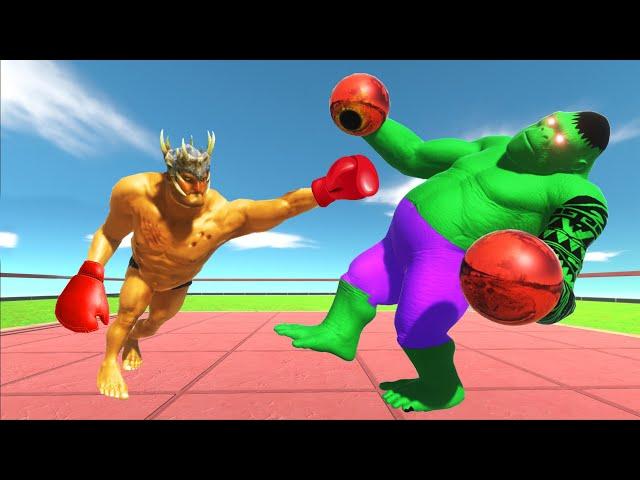 Hulk Goro Green vs I-rex Evolution With Boxing